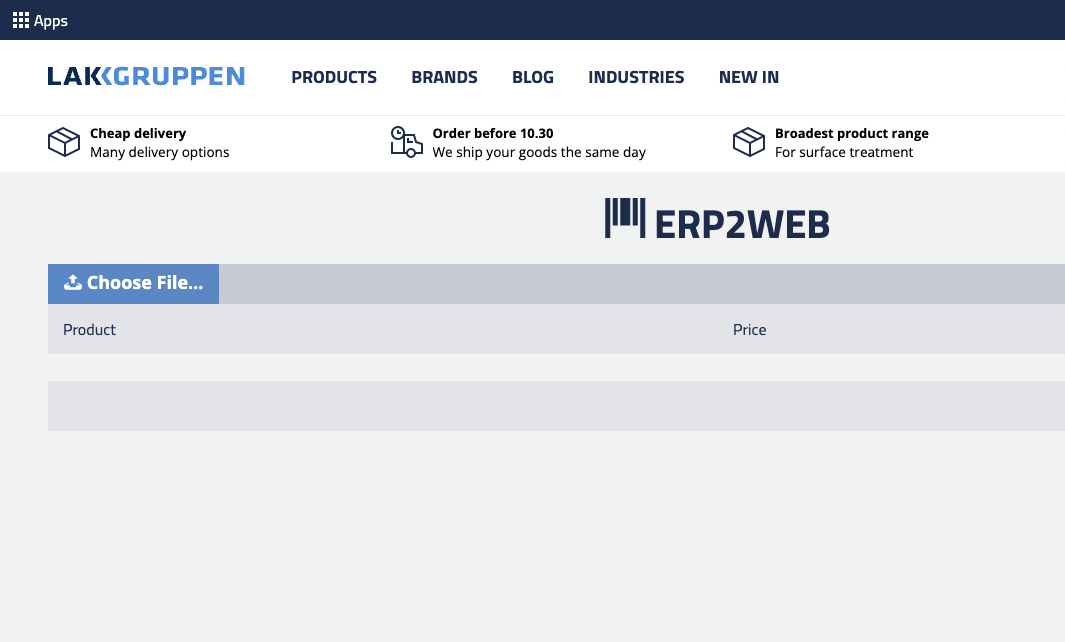 Ladda upp erp2web-fil